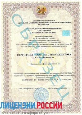 Образец сертификата соответствия аудитора №ST.RU.EXP.00005397-3 Нижняя Тура Сертификат ISO/TS 16949